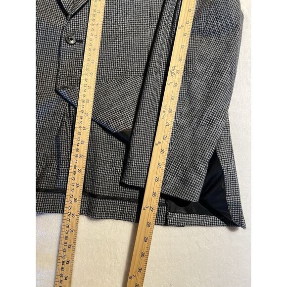 Jos A Bank 1905 48R Slim Gray Black Houndstooth Flannel Unstructured Blazer - Picture 15 of 16